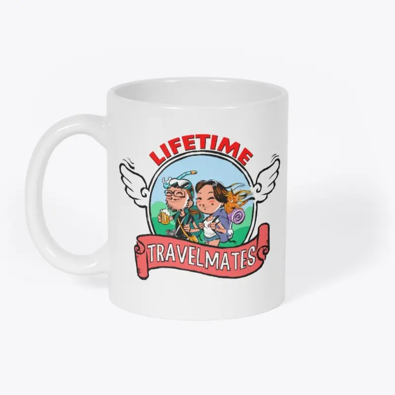 Lifetime Travelmates logo mug